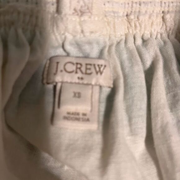 J Crew Skirt XS Mini Skater Cream Pockets Linen Blend Coquette Cottagecore - Picture 5 of 6